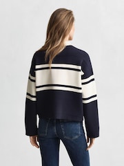 GANT Blue Colour Block Button Up Collar Cardigan - Image 2 of 5