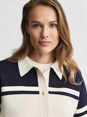 GANT Blue Colour Block Button Up Collar Cardigan - Image 4 of 5