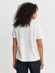 GANT White Embroidered Crest Logo T-Shirt - Image 2 of 5