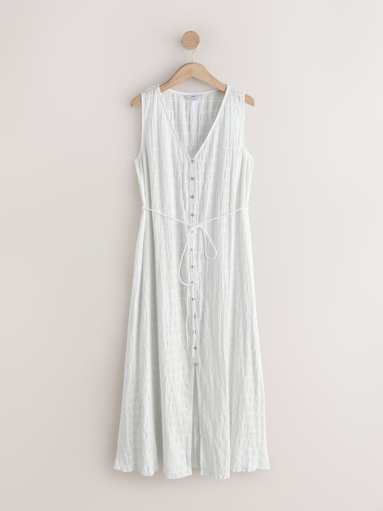 white sleeveless dress White Sleeveless Cut Out Back Maxi Dress main image 0