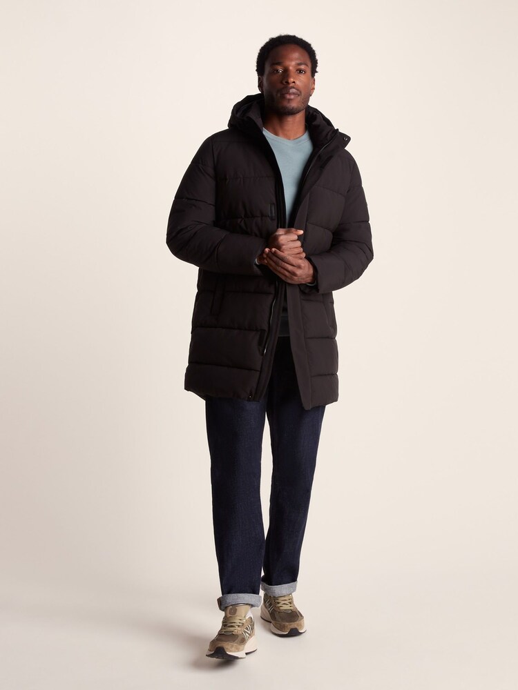 Tog 24 Black Mens Preece Padded Long Jacket - Image 1 of 9