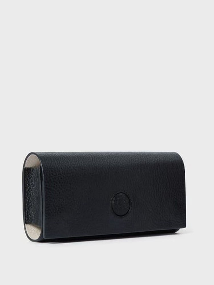 Osprey London The Compass Leather Black Glasses Case - Image 1 of 5