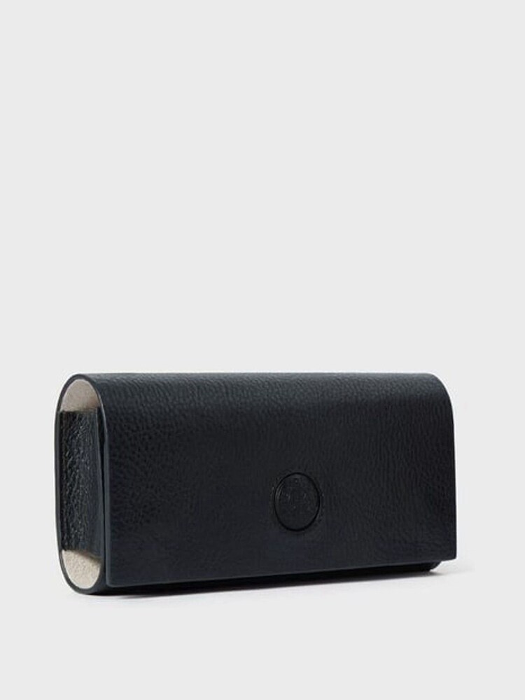 Osprey London The Compass Leather Black Glasses Case - Image 1 of 5 Osprey London The Compass Leather Black Glasses Case - Image 1 of 5
