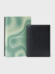 Osprey London The Compass Leather Black Passport Holder - Image 1 of 5