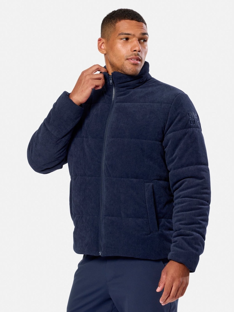 Gym + Coffee Blue Cord Puffer Jacket - Image 1 of 7 Gym + Coffee Blue Cord Puffer Jacket - Image 1 of 7