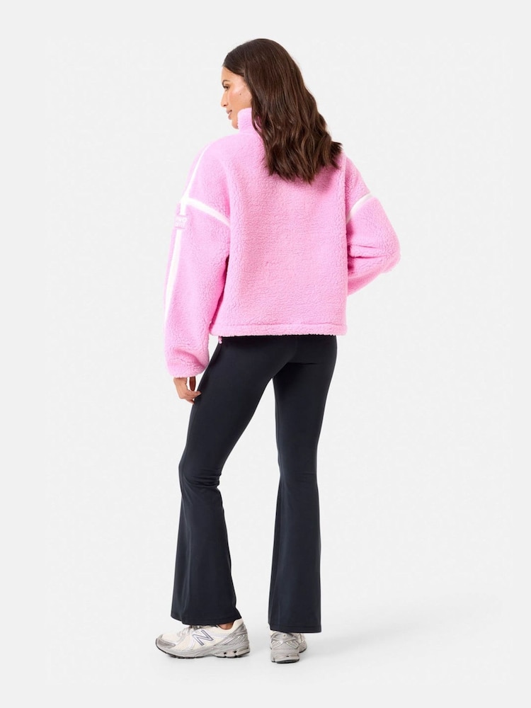 Gym + Coffee Pink Industry Half Zip Fleece - Image 2 of 6 Gym + Coffee Pink Industry Half Zip Fleece - Image 2 of 6