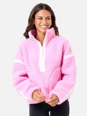 Gym + Coffee Pink Industry Half Zip Fleece - Image 6 of 6