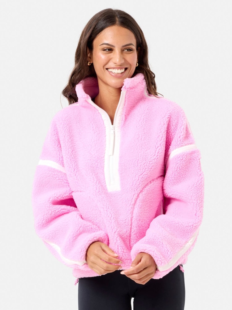 Gym + Coffee Pink Industry Half Zip Fleece - Image 6 of 6 Gym + Coffee Pink Industry Half Zip Fleece - Image 6 of 6