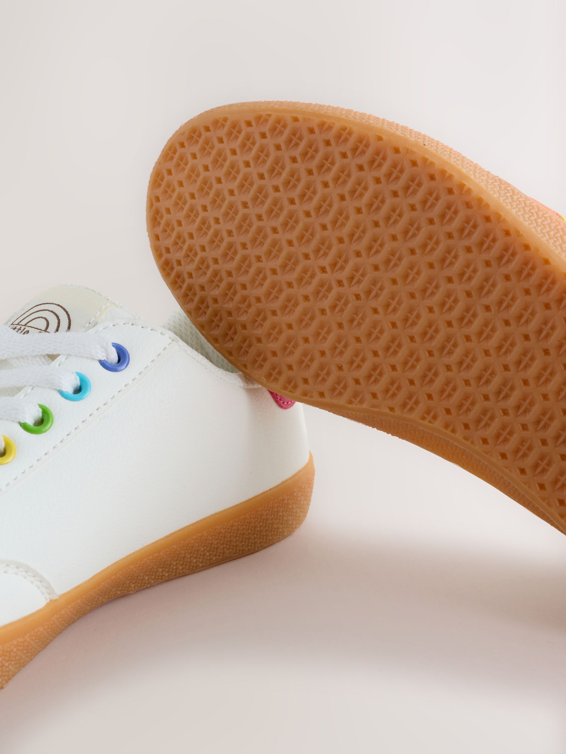 Buy Little Bird by Jools Oliver White Older Gum Sole Trainers with