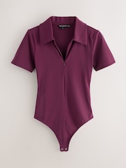 Good American Red Weightless Scuba Collared Bodysuit - Image 1 of 1