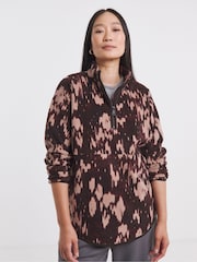JD Williams Brown 1/2 Zip Longline Fleece - Image 1 of 4