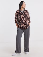 JD Williams Brown 1/2 Zip Longline Fleece - Image 4 of 4