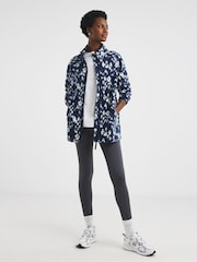 JD Williams Blue Printed Zip Through Longline Fleece - Image 4 of 4
