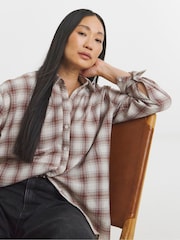 JD Williams Pink Oversized Check Shirt - Image 1 of 4