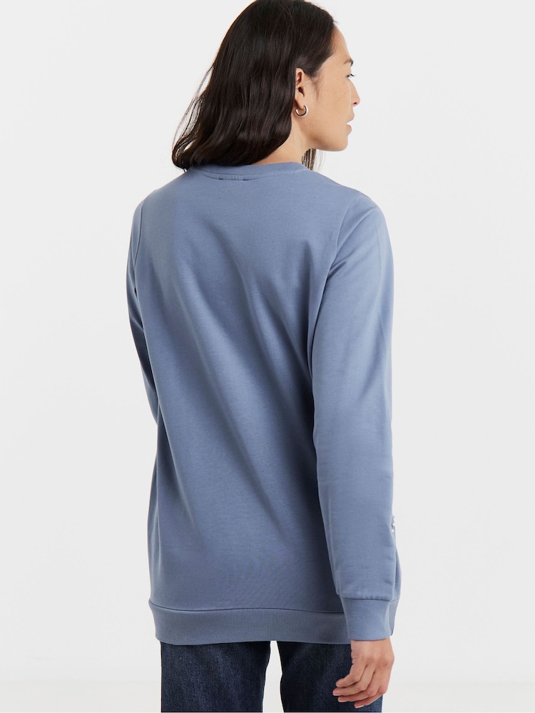 JD Williams Blue Pearl Bow Embellished Sweatshirt - Image 2 of 4