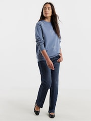 JD Williams Blue Pearl Bow Embellished Sweatshirt - Image 4 of 4