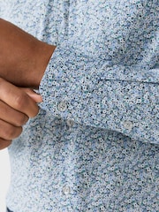 Blue Ditsy Regular Fit Long Sleeve Shirt - Image 4 of 9