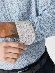 Blue Ditsy Regular Fit Long Sleeve Shirt - Image 5 of 9