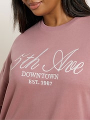 Yours Curve Pink 5th Avenue Crew Neck T-Shirt - Image 4 of 5