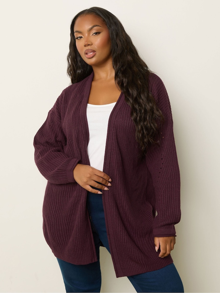 Yours Curve Purple Standard Cardigan - Image 1 of 5