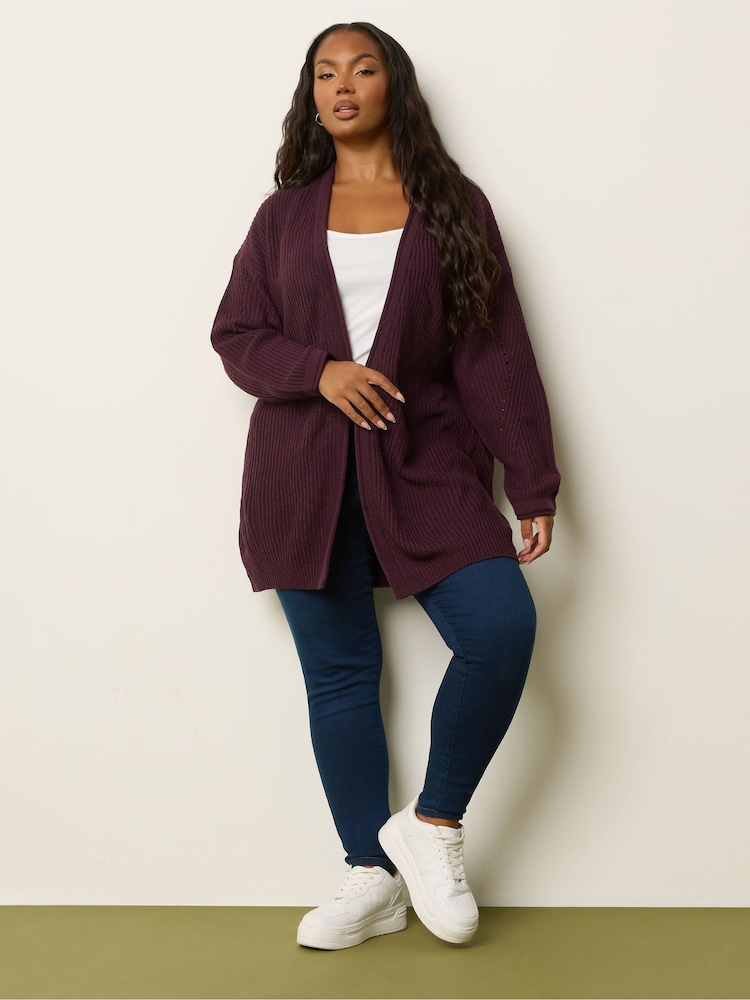 Yours Curve Purple Standard Cardigan - Image 2 of 5