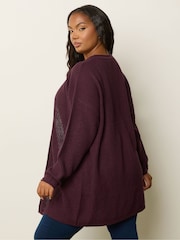 Yours Curve Purple Standard Cardigan - Image 3 of 5