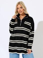 Preto - Yours Curve Quater Zip Jumper - Imagem 1 de 5