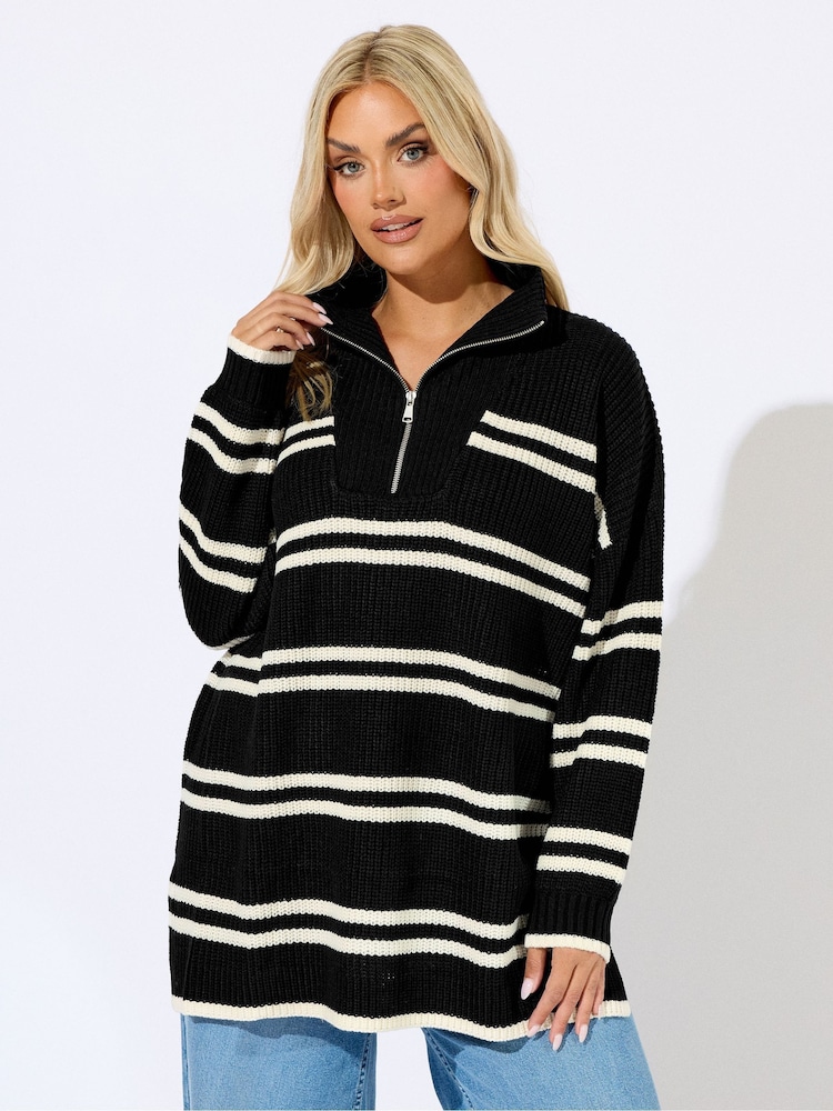 Preto - Yours Curve Quater Zip Jumper - Imagem 1 de 5