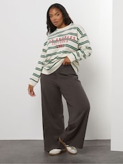 Yours Curve Brown Wide Leg Leggings - Image 1 of 6