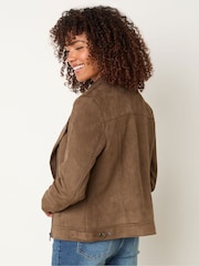 M&Co Brown Suede Biker Jacket - Image 3 of 5