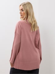 Rosa - Yours Curve Cashmillon V-Neck Jumper - Imagem 3 de 5
