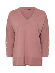 Rosa - Yours Curve Cashmillon V-Neck Jumper - Imagem 5 de 5
