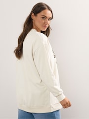 Yours Curve Cream Leo Love Crew Neck T-Shirt - Image 3 of 5