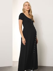 Long Tall Sally Black Ribbed Nursing Cap Sleeve Dress - Image 1 of 6