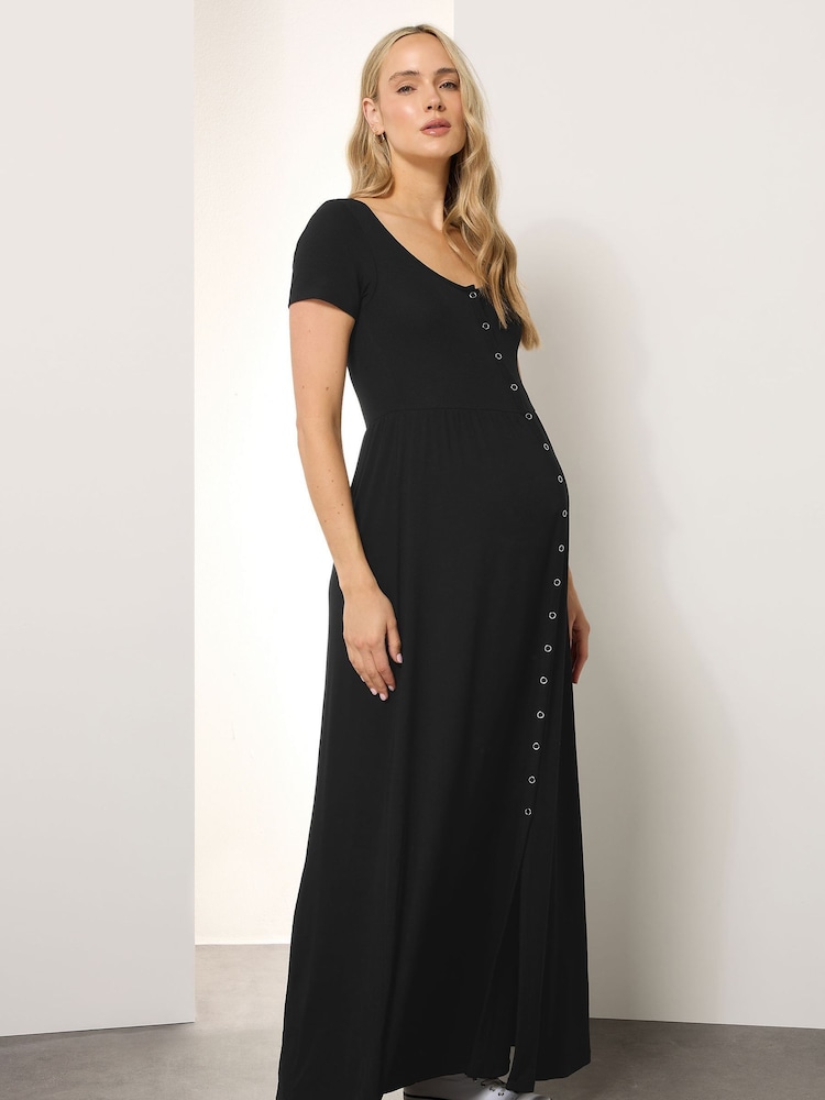 Long Tall Sally Black Ribbed Nursing Cap Sleeve Dress - Image 1 of 6