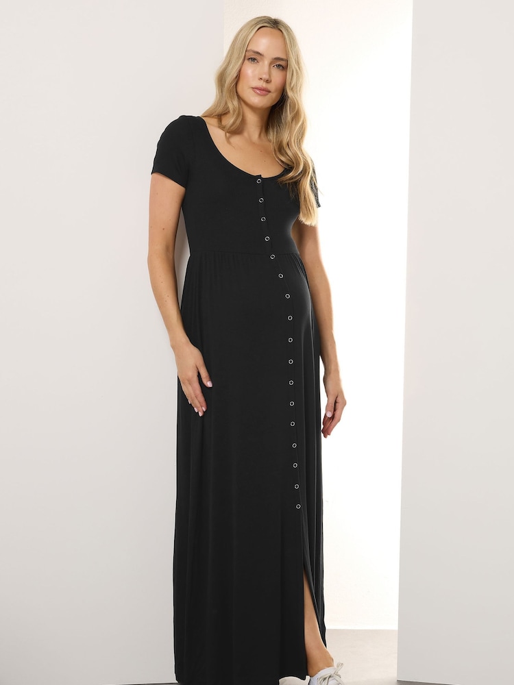 Long Tall Sally Black Ribbed Nursing Cap Sleeve Dress - Image 2 of 6