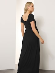 Long Tall Sally Black Ribbed Nursing Cap Sleeve Dress - Image 4 of 6