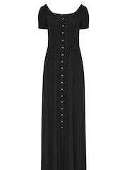 Long Tall Sally Black Ribbed Nursing Cap Sleeve Dress - Image 6 of 6