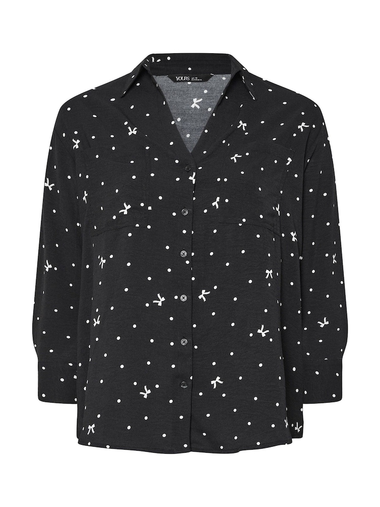 Yours Curve Black Long Sleeve Formal Blouse - Image 5 of 5