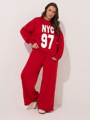 Yours Curve Red 97 Crew Neck T-Shirt - Image 2 of 5