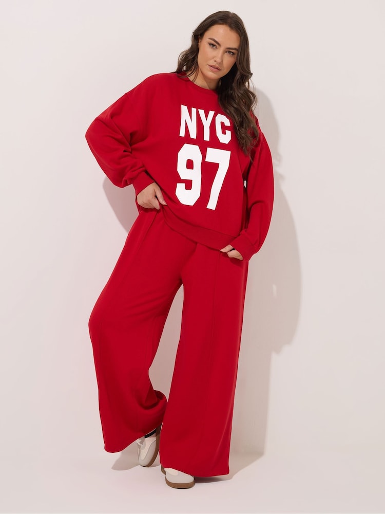 Yours Curve Red 97 Crew Neck T-Shirt - Image 2 of 5