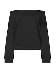 Preto - Yours Curve Off Shoulder Crew Neck T-Shirt - Imagem 6 de 6