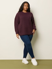 Yours Curve Red Waffle Jumper - Image 3 of 6
