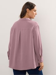 Yours Curve Purple Long Sleeve Formal Blouse - Image 2 of 5
