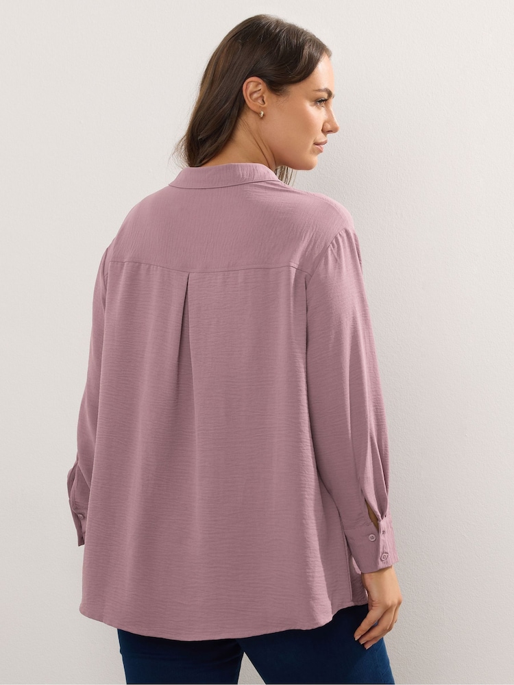 Yours Curve Purple Long Sleeve Formal Blouse - Image 2 of 5