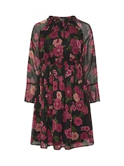 Preto de carvão - Yours Curve Tie Neck Midaxi Dress - Imagem 5 de 5
