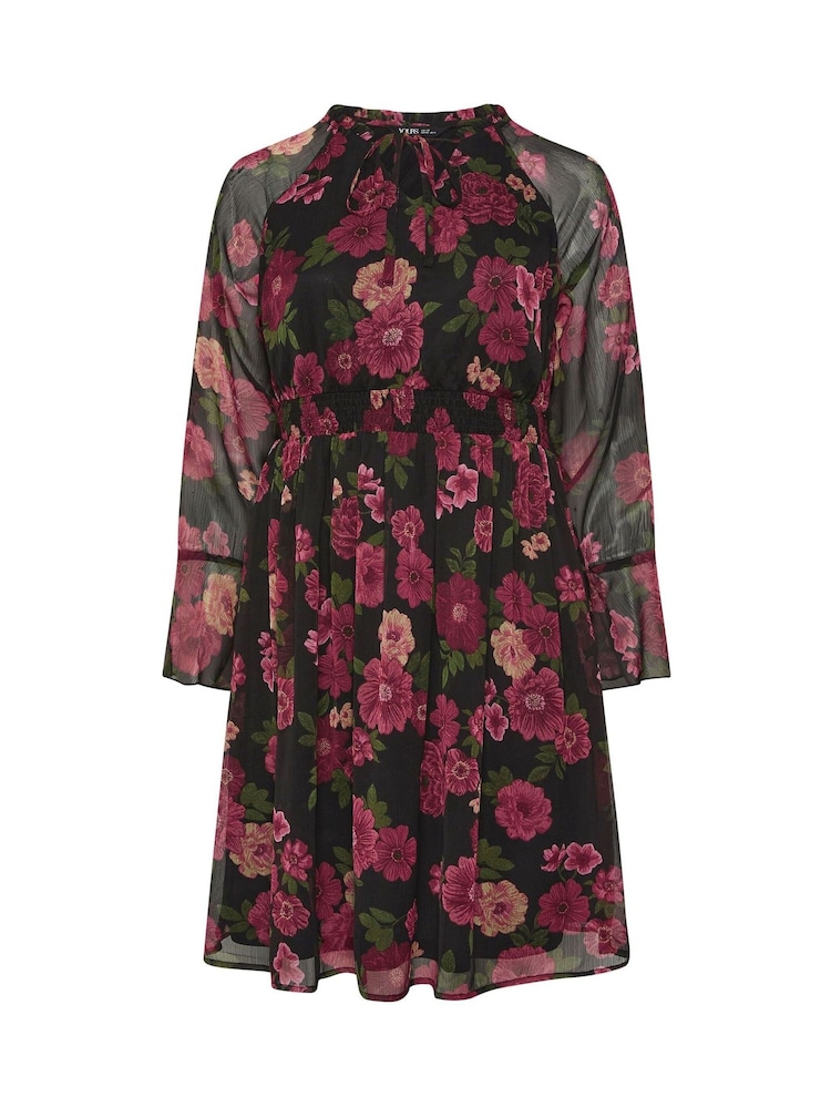 Preto de carvão - Yours Curve Tie Neck Midaxi Dress - Imagem 5 de 5