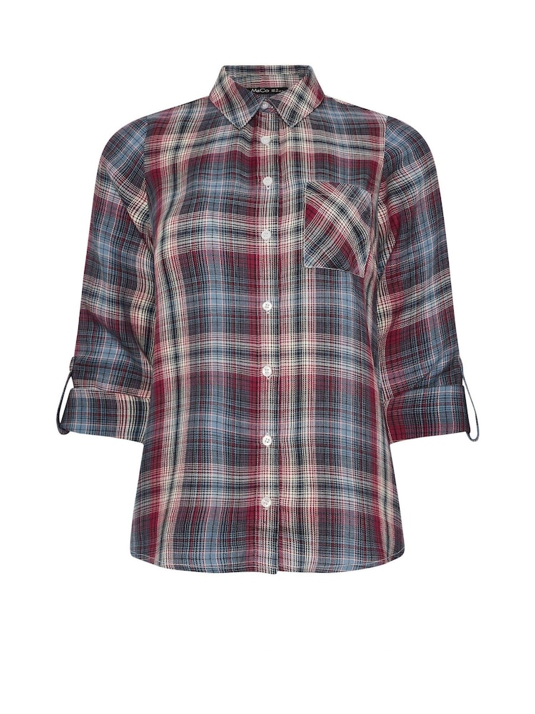 M&Co Blue Petite Check Shirt - Image 5 of 5