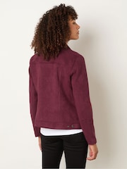 M&Co Red Suede Biker Jacket - Image 2 of 5