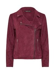 M&Co Red Suede Biker Jacket - Image 5 of 5